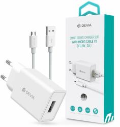 DEVIA Smart USB hálózati töltő adapter + USB - micro USB kábel 1 m-es vezetékkel- Devia Smart Ser