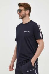 Giorgio Armani pamut póló sötétkék, nyomott mintás - sötétkék XL - answear - 21 990 Ft