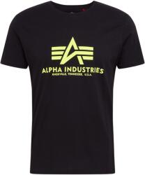 Alpha Industries Póló 'Basic T Neon Print' fekete, Méret XL