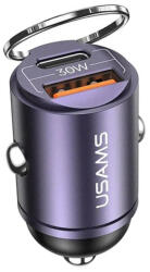 USAMS Incarcator USB, Type-C, Fast Charging, 30W pentru Masina, Usams C38 US-CC206 (CC206CC02) , Purple