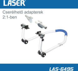 Laser Tools Motorkerékpár alátámasztó 2: 1-ben első+hátsó 200 kg-os teherbírás (LAS-6495)