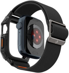 Spigen Husa pentru Apple Watch 4 / 5 / 6 / SE / SE 2 / 7 / 8 / 9 (44 / 45mm) + Curea, Spigen Lite Fit "Pro", Matte Black