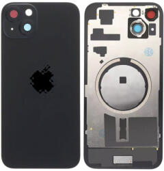 Apple iPhone 15 Plus - Hátsó üveg + Kamera lencse + Fémlemez + Magsafe mágnes (Black), Black