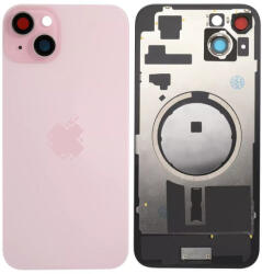 Apple iPhone 15 Plus - Hátsó üveg + Kamera lencse + Fémlemez + Magsafe mágnes (Pink), Pink