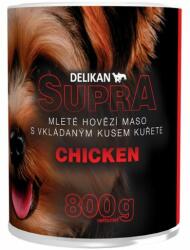 DELIKAN SUPRA DOG darált marhahús nagy adag csirkével 800g konzerv kutyáknak