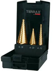 Terrax Lépcsősfúró klt HSS TIN M3-M12 (A101126TRO)