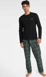 HENDERSON Fekete-zöld kockás férfi karácsonyi pizsama - Holiday 40946-99X Méret: M