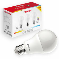 Toshiba 3PAK LED izzó E27 A60 8.5W = 60W 806lm 3000K meleg TOSHIBA (TOSLIG3005)
