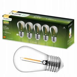 Lumileds 5 CSOMAGOS LED izzó E27 ST14 1W = 10W 2700K meleg 100lm izzószál a LUMILED Girlandhoz (LUMLEDL0011)