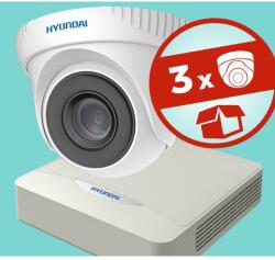 Hyundai 3 dómkamerás, 2MP (FHD 1080p), IP kamerarendszer