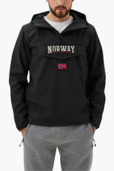 Norway Jacheta barbati cu fermoar in zona gatului si imprimeu cu logo negru (FI-139138_NEBLACK_XL)
