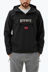 Norway Jacheta barbati cu fermoar in zona gatului si imprimeu cu logo negru (FI-139138_NEBLACK_M)