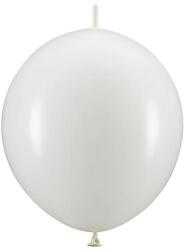 Partydeco Latex lufi, Linking, 28cm-es, 20db, Fehér (LUFI161135)