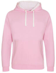 Just Hoods Uniszex kapucnis pulóver kontrasztos színű kapucni béléssel AWJH003, Baby Pink/Arctic White-XS (awjh003bbp-wh-xs)