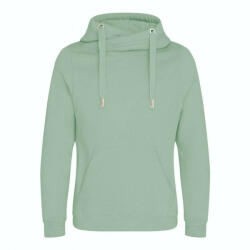Just Hoods Uniszex keresztbe vart nyakú, vastag kapucnis pulóver AWJH021, Dusty Green-M (awjh021dugn-m)