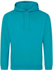 Just Hoods Uniszex laza szabású kapucnis pulóver AWJH001, Lagoon Blue-L (awjh001lgb-l)