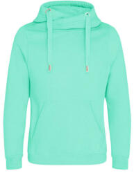 Just Hoods Uniszex keresztbe vart nyakú, vastag kapucnis pulóver AWJH021, Peppermint-M (awjh021pp-m)
