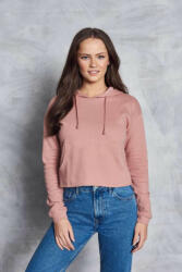 Just Hoods rövid derkú Női kapucnis pulóver AWJH016, Dusty Pink-L (awjh016dup-l)