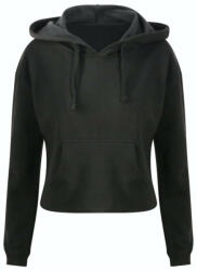 Just Hoods rövid derkú Női kapucnis pulóver AWJH016, Jet Black-L (awjh016jbk-l)