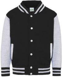 Just Hoods patentos vastag férfi pulóver AWJH043, Jet Black/Heather Grey-M (awjh043jb-hgr-m)