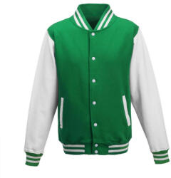 Just Hoods patentos vastag férfi pulóver AWJH043, Kelly Green/Arctic White-XL (awjh043kl-awh-xl)