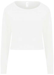 Just Hoods Női rövid fazonú környakas pulóver AWJH035, Arctic White-L (awjh035awh-l)