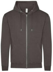 Just Hoods Uniszex organikus kapucnis cipzáras pulóver AWJH250, Charcoal-XS (awjh250ch-xs)