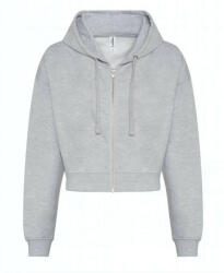 Just Hoods hasig érő cipzáros kapucnis Női pulóver AWJH065, Heather Grey-XXS (awjh065hgr-xxs)