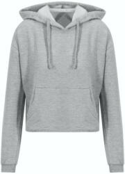 Just Hoods rövid derkú Női kapucnis pulóver AWJH016, Heather Grey-S (awjh016hgr-s)