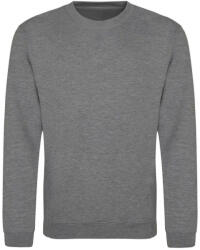 Just Hoods Uniszex hagyományos szabású kereknyakú pulóver AWJH030, Graphite Heather-L (awjh030gph-l)