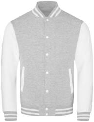 Just Hoods patentos vastag férfi pulóver AWJH043, Heather Grey/White-XL (awjh043hgr-wh-xl)