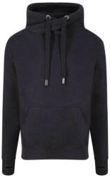 Just Hoods Uniszex keresztbe vart nyakú, vastag kapucnis pulóver AWJH021, Black Smoke-L (awjh021blsm-l)