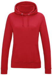 Just Hoods Női kapucnis pulóver bolyhozott belsővel AWJH001F, Fire Red-L (awjh001ffr-l)
