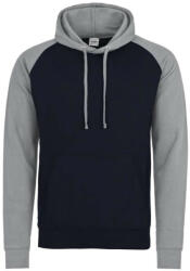 Just Hoods Uniszex raglános kétszínű kapucnis pulóver AWJH009, Oxford Navy/Heather Grey-S (awjh009onv-hgr-s)