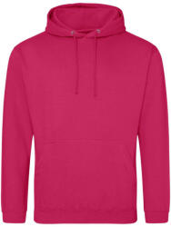 Just Hoods Uniszex laza szabású kapucnis pulóver AWJH001, Hot Pink-L (awjh001hp-l)