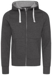 Just Hoods Uniszex cipzáros-kapucnis férfi pulóver AWJH052, Charcoal-2XL (awjh052ch-2xl)