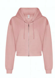 Just Hoods hasig érő cipzáros kapucnis Női pulóver AWJH065, Dusty Pink-S (awjh065dup-s)