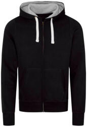 Just Hoods Uniszex cipzáros-kapucnis férfi pulóver AWJH052, Jet Black-2XL (awjh052jbk-2xl)