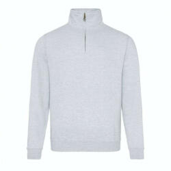 Just Hoods Uniszex 1/4 cipzáras galléros pulóver AWJH046, Heather Grey-S (awjh046hgr-s)