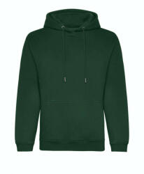Just Hoods Uniszex organikus kapucnis pulóver AWJH201, Bottle Green-S (awjh201bg-s)