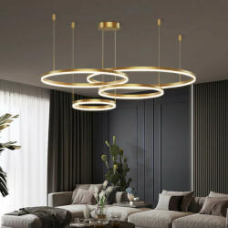  Lustra LED , Esn F203006/4, Cu Telecomanda, 3 Tipuri De Lumina, 240W, Auriu (LS F203006/4GD)