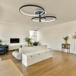 Lustra LED cu Telecomanda, 3 Tipuri De Lumina, 100W, Negru (LS JX60017-3)