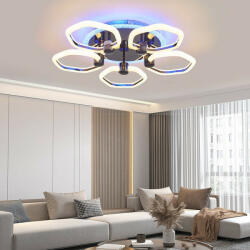 Lustra Led Cu Telecomanda, Elit's, Opal K, 136 w Intensitate Reglabila, RGB, NEGRU (LS 1005-5RGB)