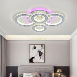 Elit'S Lustra LED Cu Telecomanda, Elit's Cristal, 2-2 Cercuri, Alb, 90W, RGB (ESN19373-2+2RGB M)