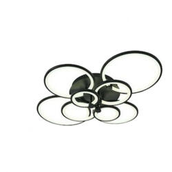 Dipai Lustra Led, Opt Cercuri, Negru Mat, Esn 6626 -8 Bk 296w (Esn 6626 -8 Bk)