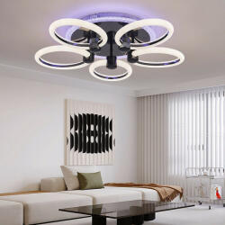 Lustra Led Cu Telecomanda, Elit's, Opal J, 136 w Intensitate Reglabila, RGB, NEGRU (LS 1003-5RGB)