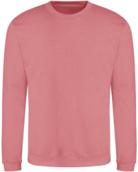 Just Hoods Uniszex hagyományos szabású kereknyakú pulóver AWJH030, Dusty Rose-XL (awjh030dur-xl)