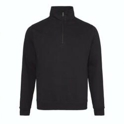 Just Hoods Uniszex 1/4 cipzáras galléros pulóver AWJH046, Jet Black-L (awjh046jbk-l)