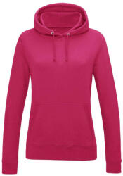 Just Hoods Női kapucnis pulóver bolyhozott belsővel AWJH001F, Hot Pink-M (awjh001fhpi-m)