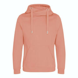 Just Hoods Uniszex keresztbe vart nyakú, vastag kapucnis pulóver AWJH021, Dusty Pink-L (awjh021dup-l)